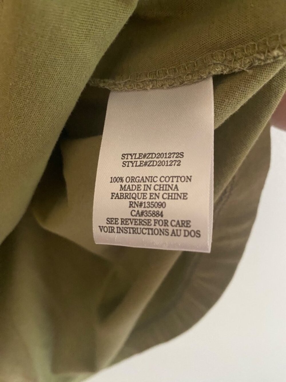 Z Supply Women's Olive V-Neck T-Shirt Dress 100% Organic Cotton Size L - Picture 6 of 6